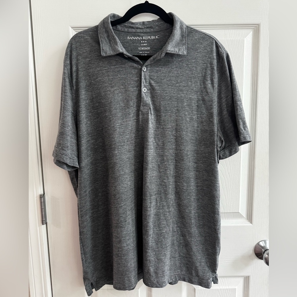 Banana Republic Men’s Gray Polo Shirt Short Sleeve